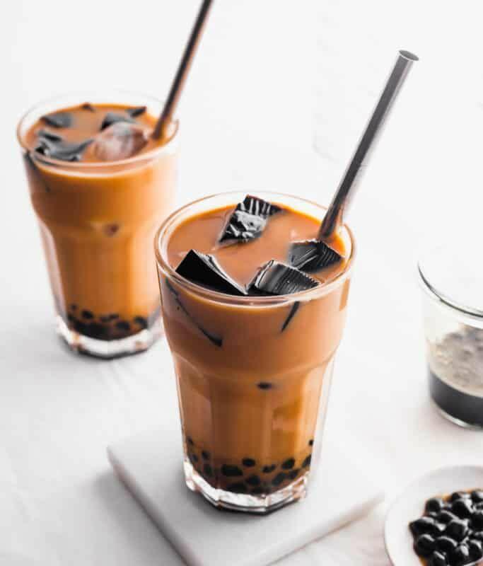 Grass Jelly Bubble Milk Tea